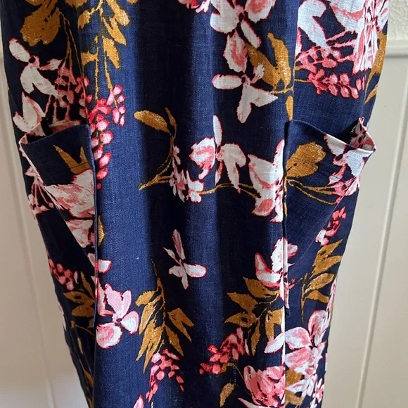 Nicole Miller Smocked Linen Blend Dress. - Picture 4 of 7